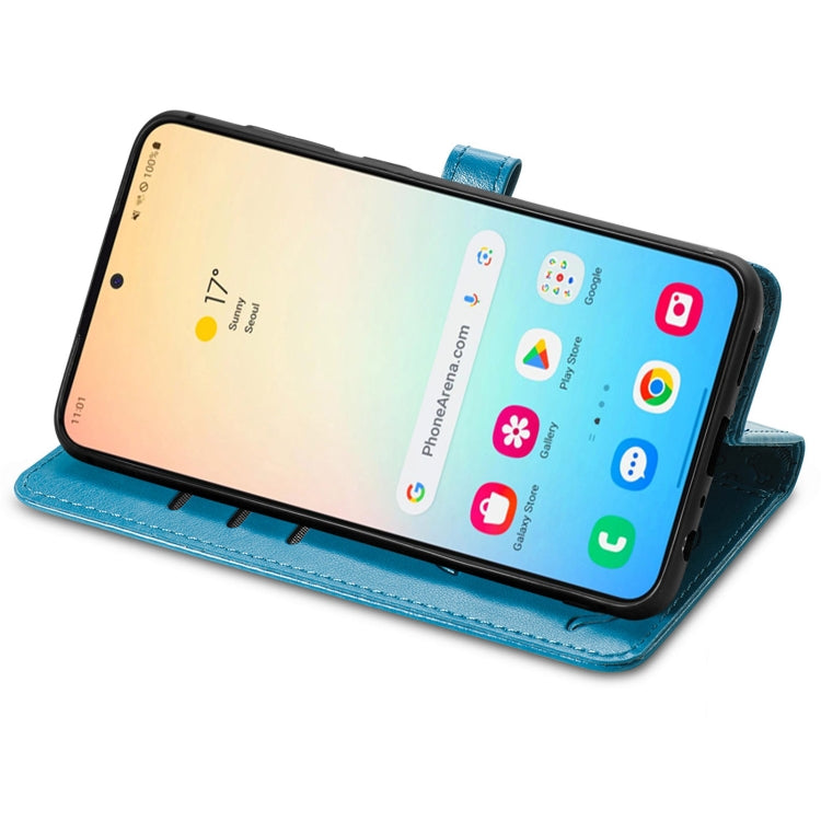 For Samsung Galaxy S25+ 5G Cat and Dog Embossed Leather Phone Case(Blue) - Galaxy S25+ 5G Cases by PMC Jewellery | Online Shopping South Africa | PMC Jewellery | Buy Now Pay Later Mobicred