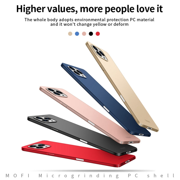 For iPhone 16 Pro Max MOFI Frosted PC Ultra-thin Hard Phone Case(Gold) - free shipping - PMC Jewellery - Order now!