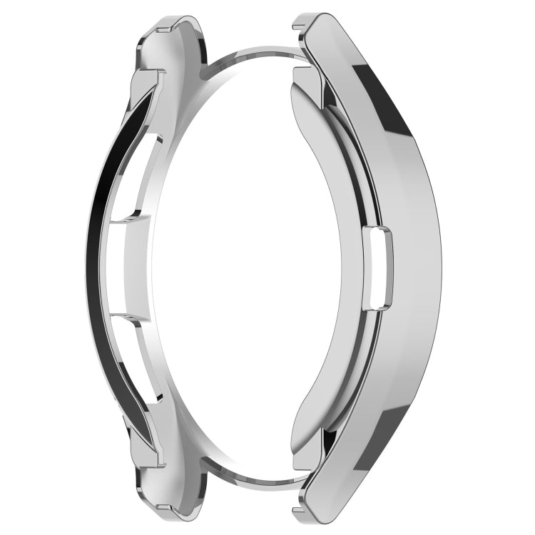 For Samsung Galaxy Watch6 Classic 43mm Electroplated TPU Half Pack Hollow Watch Protective Case(Silver) - Watch Cases by PMC TechLife | Online Shopping South Africa | PMC TechLife