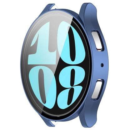 For Samsung Galaxy Watch6 40mm PC + Tempered Film Integrated Watch Protective Case(Blue) - Watch Cases by PMC Jewellery | Online Shopping South Africa | PMC Jewellery