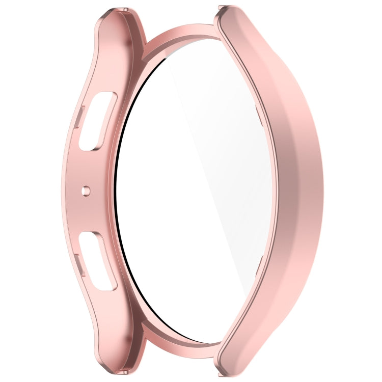 For Samsung Galaxy Watch6 44mm PC + Tempered Film Integrated Watch Protective Case(Rose Gold) - Watch Cases by PMC Jewellery | Online Shopping South Africa | PMC Jewellery