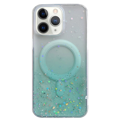 For iPhone 11 Pro Max MagSafe Glitter Hybrid Clear TPU Phone Case(Green) - iPhone 11 Cases by PMC Jewellery | Online Shopping South Africa | PMC Jewellery