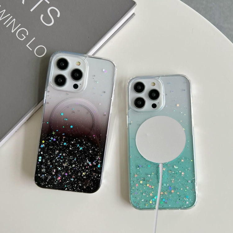 For iPhone 12 MagSafe Glitter Hybrid Clear TPU Phone Case(Purple) - iPhone 12 / 12 Pro Cases by PMC TechLife | Online Shopping South Africa | PMC TechLife