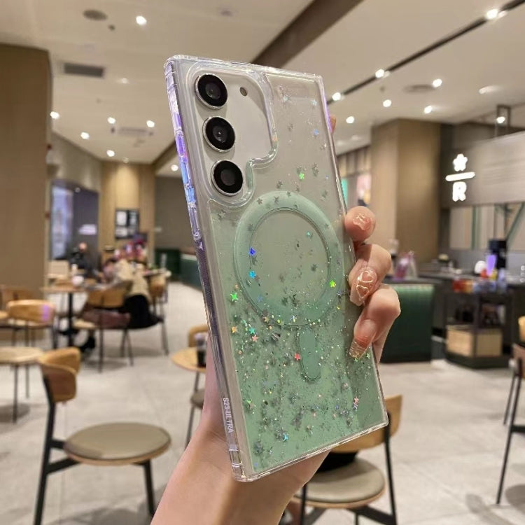 For Samsung Galaxy S23 5G Magsafe Glitter TPU Phone Protective Case(Green) - Galaxy S23 5G Cases by PMC TechLife | Online Shopping South Africa | PMC TechLife