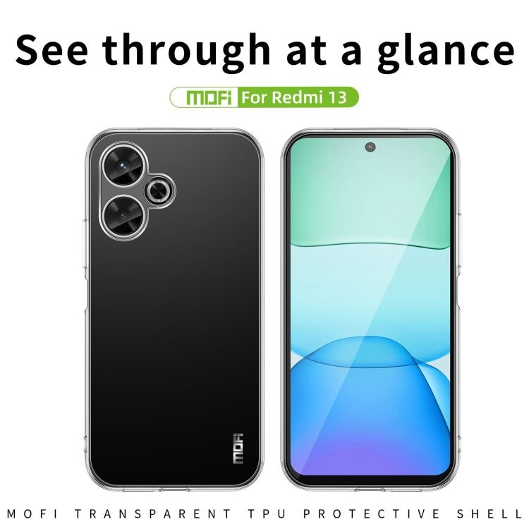 For Xiaomi Redmi 13 MOFI Ming Series Ultra-thin TPU Phone Case(Transparent) - Redmi 13 Cases by MOFI | Online Shopping South Africa | PMC Jewellery | Buy Now Pay Later Mobicred