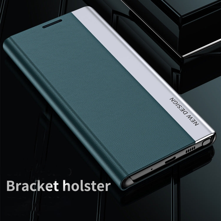 For Samsung Galaxy S24 Ultra 5G Side Electroplated Adsorption Leather Phone Case(Sapphire Blue) - Galaxy S24 Ultra 5G Cases by PMC TechLife | Online Shopping South Africa | PMC TechLife | Buy Now Pay Later Mobicred
