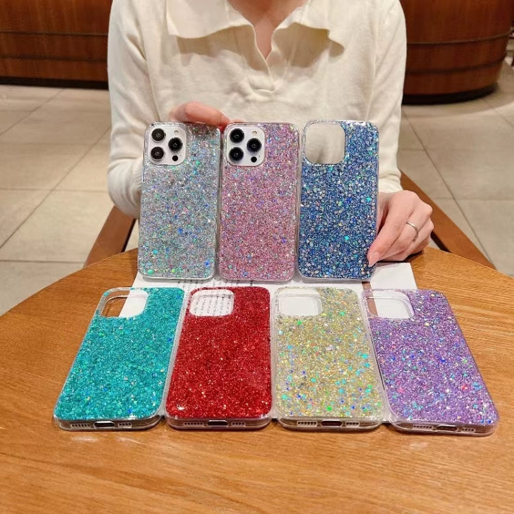 For iPhone 16 Pro Max Glitter Sequins Epoxy TPU Phone Case(Green) - iPhone 16 Pro Max Cases by PMC TechLife | Online Shopping South Africa | PMC TechLife | Buy Now Pay Later Mobicred