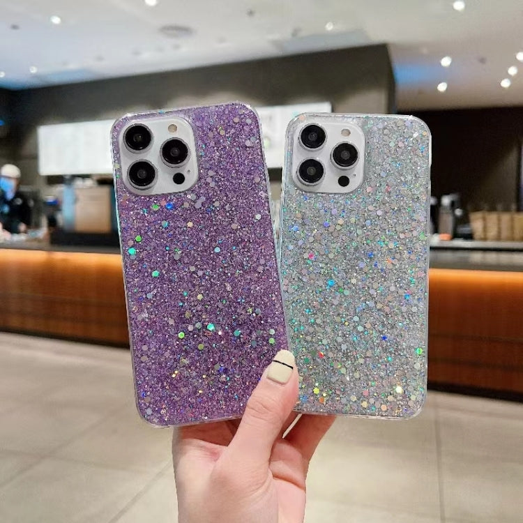 For iPhone 16 Plus Glitter Sequins Epoxy TPU Phone Case(Purple) - iPhone 16 Plus Cases by PMC TechLife | Online Shopping South Africa | PMC TechLife | Buy Now Pay Later Mobicred