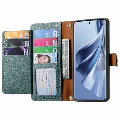 For OPPO Reno10 / 10 Pro Global Love Zipper Lanyard Leather Phone Case(Green) - OPPO Cases by PMC Jewellery | Online Shopping South Africa | PMC Jewellery | Buy Now Pay Later Mobicred