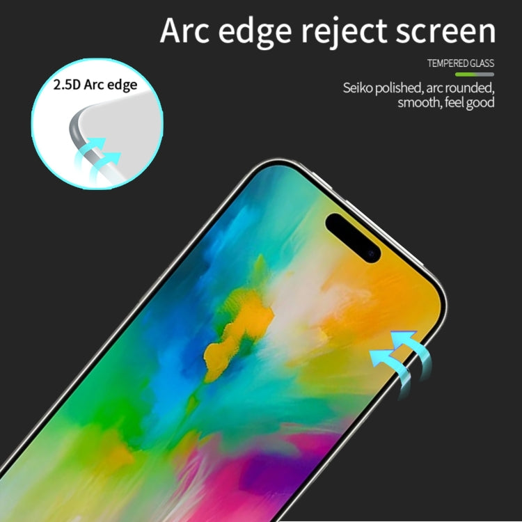 For iPhone 16 Pro PINWUYO 9H 2.5D Full Screen Tempered Glass Film(Black) - iPhone 16 Pro Tempered Glass by PINWUYO | Online Shopping South Africa | PMC Jewellery | Buy Now Pay Later Mobicred