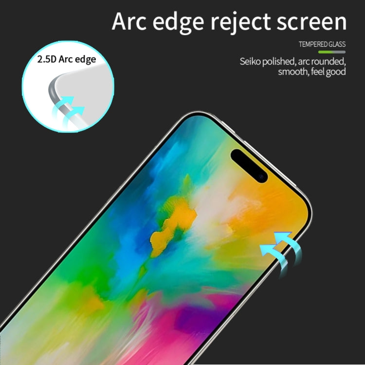 For iPhone 16 Plus MOFI 9H 2.5D Full Screen Tempered Glass Film(Black) - free shipping - PMC TechLife - Order now!