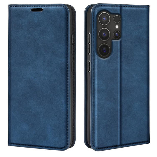 or Samsung Galaxy S25 Ultra 5G Retro-skin Magnetic Suction Leather Phone Case(Dark Blue) - Galaxy S25 Ultra 5G Cases by PMC Jewellery | Online Shopping South Africa | PMC Jewellery | Buy Now Pay Later Mobicred