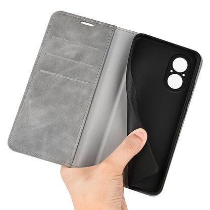 For Realme C67 4G Retro-skin Magnetic Suction Leather Phone Case(Grey) - C67 Cases by PMC Jewellery | Online Shopping South Africa | PMC Jewellery | Buy Now Pay Later Mobicred