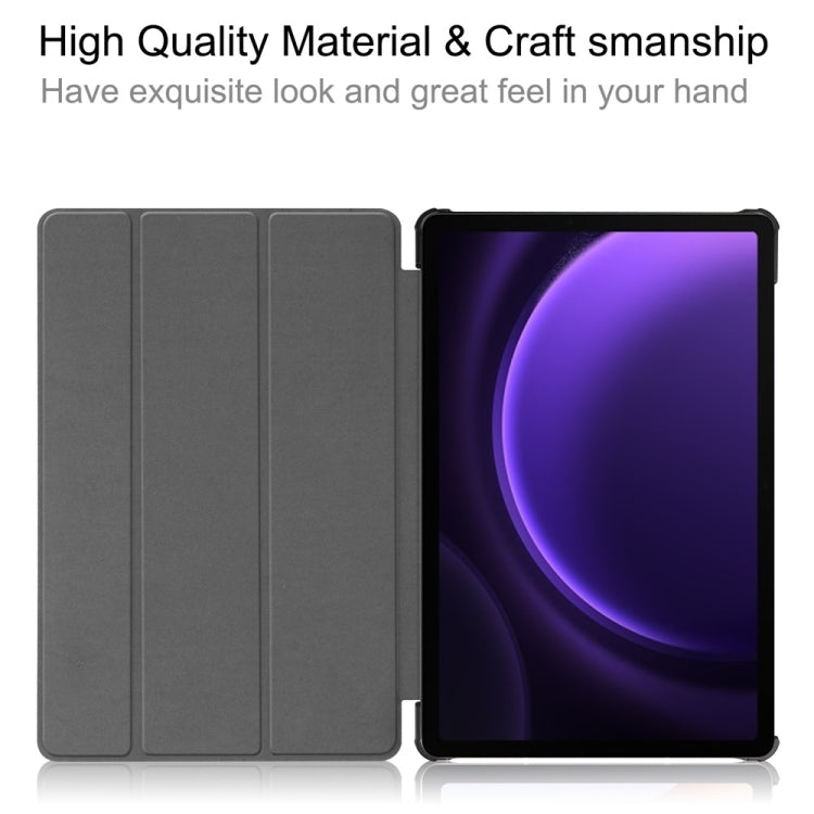 For Samsung Galaxy Tab S9 FE 10.9 JUNSUNMAY Custer Painted 3-Fold Stand Leather Smart Tablet Case(Galaxy) - Galaxy Tab S9 FE by JUNSUNMAY | Online Shopping South Africa | PMC Jewellery | Buy Now Pay Later Mobicred