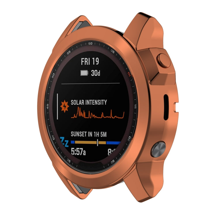 For Garmin Fenix 7 Pro Half Package Electroplated TPU Watch Protective Case(Gold) - Watch Cases by PMC TechLife | Online Shopping South Africa | PMC TechLife
