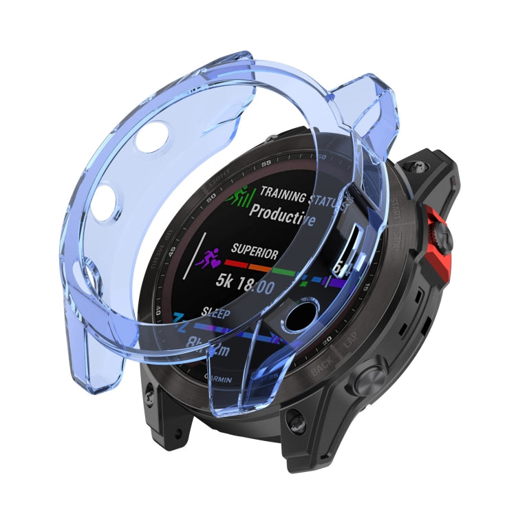 For Garmin Epix Pro 51mm Half-Package TPU Watch Protective Case(Transparent Blue) - Watch Cases by PMC TechLife | Online Shopping South Africa | PMC TechLife | Buy Now Pay Later Mobicred