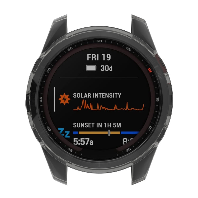 For Garmin Fenix 7S Pro Half-Package TPU Watch Protective Case(Transparent Orange) - Watch Cases by PMC Jewellery | Online Shopping South Africa | PMC Jewellery | Buy Now Pay Later Mobicred