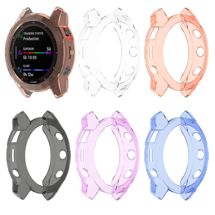 For Garmin Epix Pro 51mm Half-Package TPU Watch Protective Case(Transparent Orange) - Watch Cases by PMC TechLife | Online Shopping South Africa | PMC TechLife | Buy Now Pay Later Mobicred