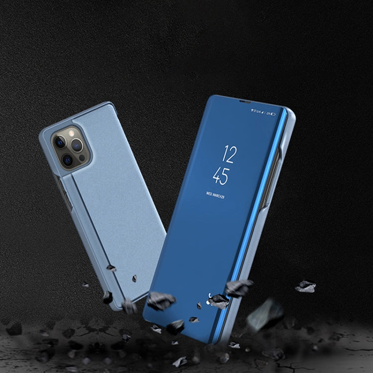 For iPhone 16 Pro Plated Mirror Horizontal Flip Leather Phone Case with Holder(Purple Blue) - iPhone 16 Pro Cases by PMC TechLife | Online Shopping South Africa | PMC TechLife | Buy Now Pay Later Mobicred