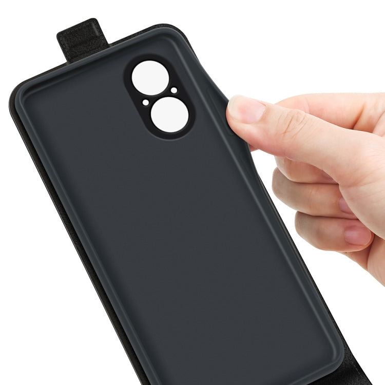 For Realme C67 4G R64 Texture Single Vertical Flip Leather Phone Case(Black) - C67 Cases by PMC TechLife | Online Shopping South Africa | PMC TechLife | Buy Now Pay Later Mobicred