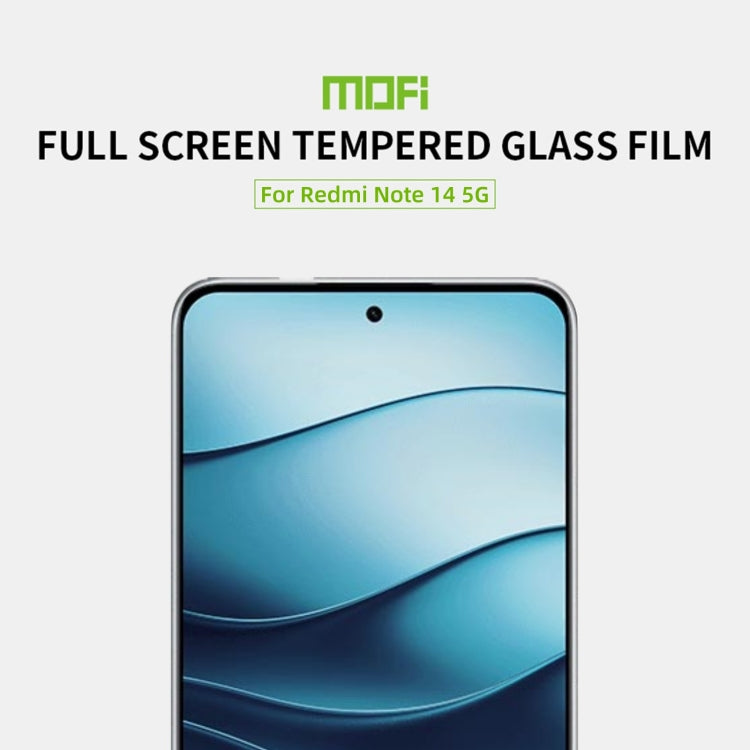 For Xiaomi Redmi Note 14 5G MOFI 9H 2.5D Full Screen Tempered Glass Film(Black) - Note 14 Tempered Glass by MOFI | Online Shopping South Africa | PMC Jewellery | Buy Now Pay Later Mobicred