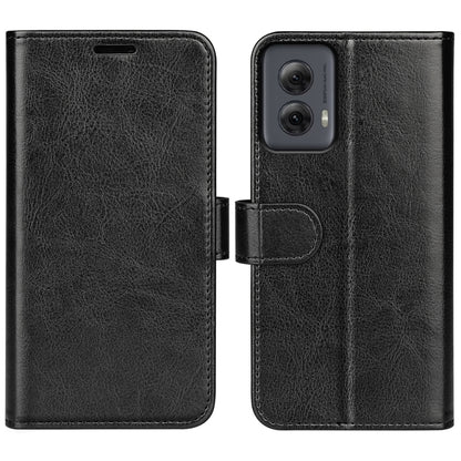 For Motorola Moto G Power 5G 2024 R64 Texture Horizontal Flip Leather Phone Case(Black) - Motorola Cases by PMC Jewellery | Online Shopping South Africa | PMC Jewellery | Buy Now Pay Later Mobicred