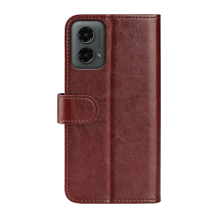 For Motorola Moto G 5G 2024 R64 Texture Horizontal Flip Leather Phone Case(Brown) - Motorola Cases by PMC Jewellery | Online Shopping South Africa | PMC Jewellery | Buy Now Pay Later Mobicred