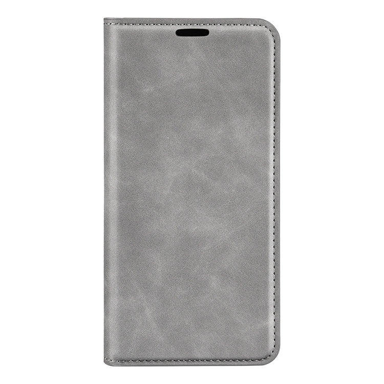 For Motorola Moto G 5G 2024 Retro-skin Magnetic Suction Leather Phone Case(Grey) - Motorola Cases by PMC Jewellery | Online Shopping South Africa | PMC Jewellery | Buy Now Pay Later Mobicred