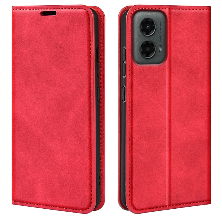 For Motorola Moto G 5G 2024 Retro-skin Magnetic Suction Leather Phone Case(Red) - Motorola Cases by PMC Jewellery | Online Shopping South Africa | PMC Jewellery | Buy Now Pay Later Mobicred