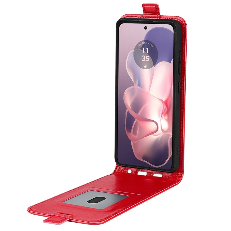 For Motorola Moto G Power 5G 2024 R64 Texture Single Vertical Flip Leather Phone Case(Red) - Motorola Cases by PMC Jewellery | Online Shopping South Africa | PMC Jewellery | Buy Now Pay Later Mobicred