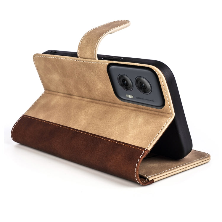 For Motolora Moto G Power 5G 2024 Stitching Horizontal Flip Leather Phone Case(Yellow) - Motorola Cases by PMC Jewellery | Online Shopping South Africa | PMC Jewellery | Buy Now Pay Later Mobicred