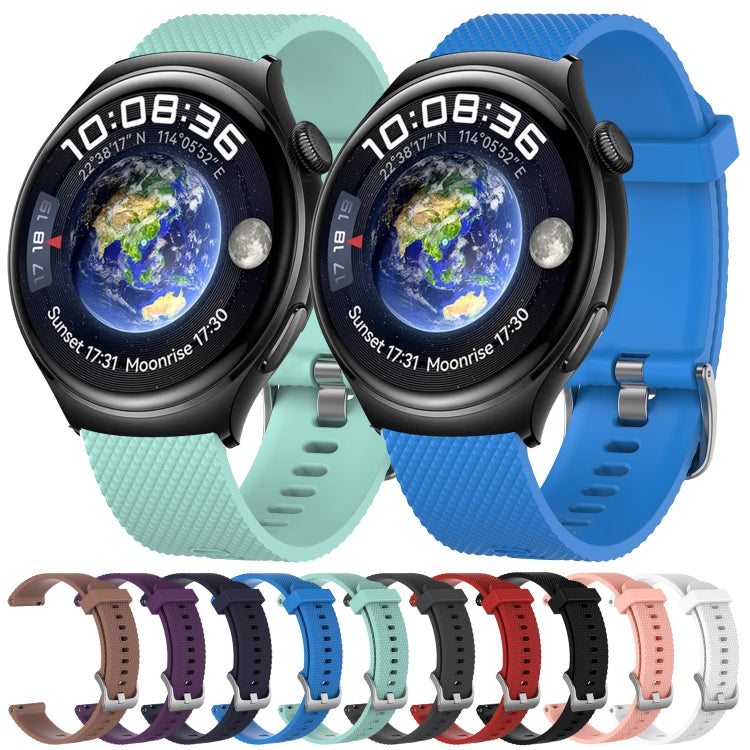 For Huawei Watch 4 Pro 22mm Diamond Textured Silicone Watch Band(Dark Grey) - Watch Bands by PMC TechLife | Online Shopping South Africa | PMC TechLife