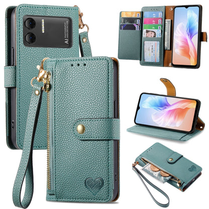 For DOOGEE X98 Pro / X98 Love Zipper Lanyard Leather Phone Case(Green) - Doogee Cases by PMC Jewellery | Online Shopping South Africa | PMC Jewellery | Buy Now Pay Later Mobicred