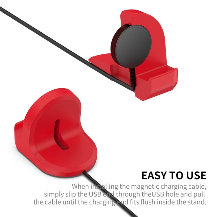 For Samsung Galaxy Watch6 / Watch6 Classic / Watch5 / Watch5 Pro JUNSUNMAY Silicone Charger Stand Non-Slip Base(Red) - Charger by JUNSUNMAY | Online Shopping South Africa | PMC Jewellery | Buy Now Pay Later Mobicred