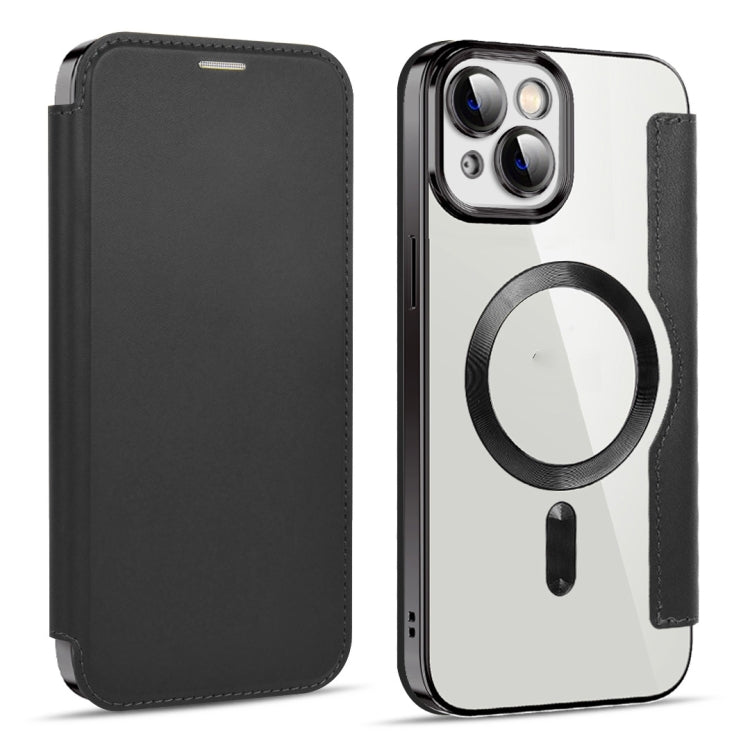 For iPhone 15 Shield MagSafe RFID Anti-theft Leather Phone Case(Black) - iPhone 15 Cases by PMC TechLife | Online Shopping South Africa | PMC TechLife | Buy Now Pay Later Mobicred