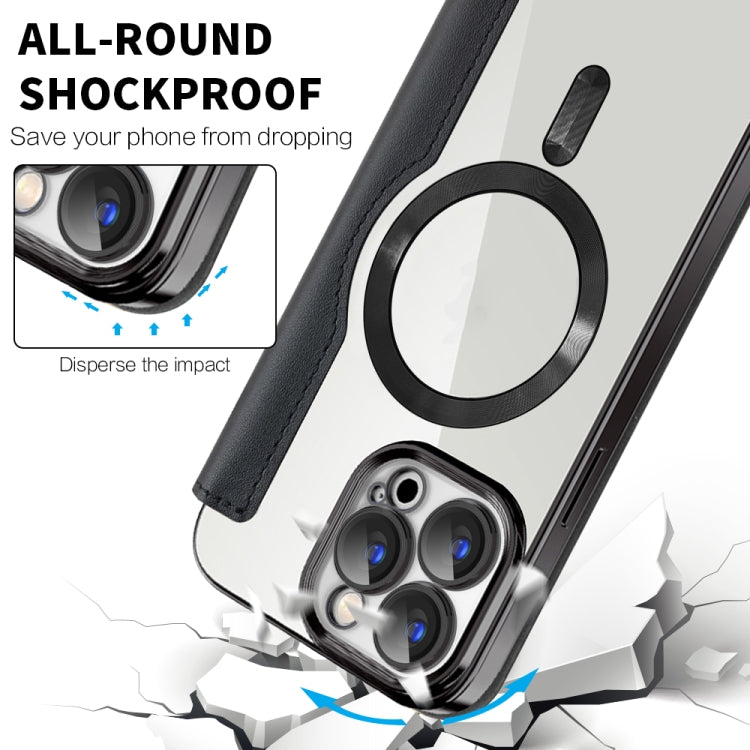 For iPhone 16e Shield MagSafe RFID Anti-theft Leather Phone Case(Black) - iPhone 16e Cases by PMC TechLife | Online Shopping South Africa | PMC TechLife | Buy Now Pay Later Mobicred