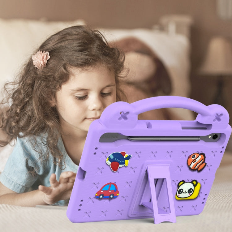 For Samsung Galaxy Tab S9 X710/X716B Handle Kickstand Children EVA Shockproof Tablet Case(Light Purple) - Galaxy Tab S9 Cases by PMC Jewellery | Online Shopping South Africa | PMC Jewellery | Buy Now Pay Later Mobicred