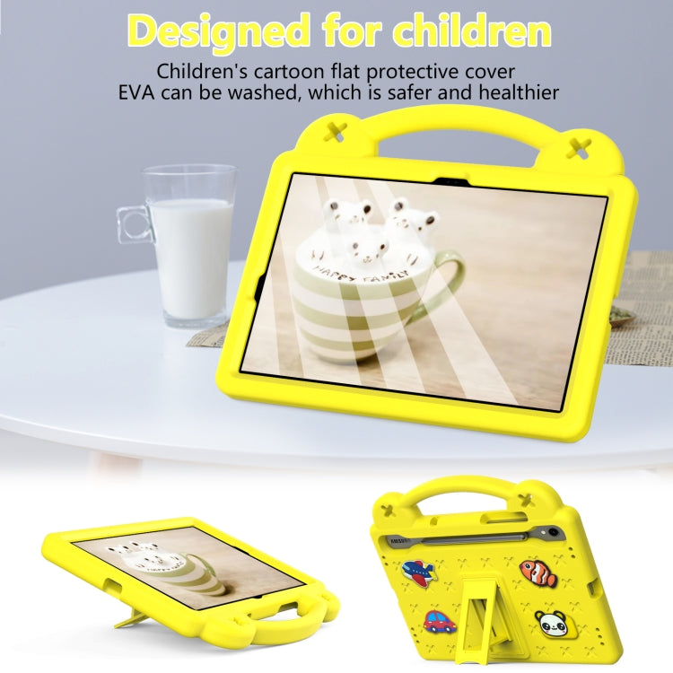 For Samsung Galaxy Tab S9 X710/X716B Handle Kickstand Children EVA Shockproof Tablet Case(Yellow) - Galaxy Tab S9 Cases by PMC Jewellery | Online Shopping South Africa | PMC Jewellery | Buy Now Pay Later Mobicred