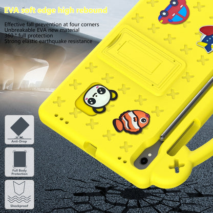 For Samsung Galaxy Tab S9 X710/X716B Handle Kickstand Children EVA Shockproof Tablet Case(Yellow) - Galaxy Tab S9 Cases by PMC Jewellery | Online Shopping South Africa | PMC Jewellery | Buy Now Pay Later Mobicred