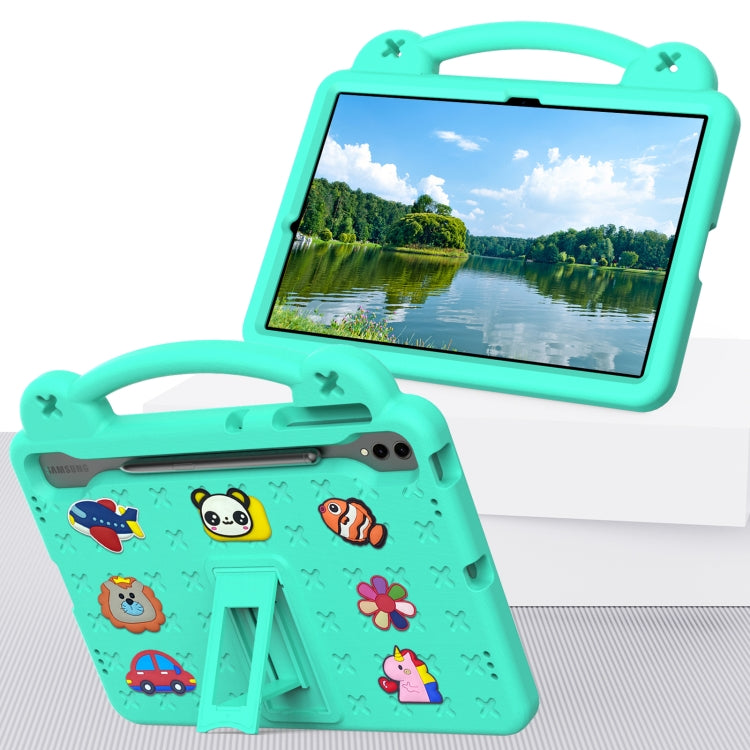 For Samsung Galaxy Tab S9 FE+ 12.4 X610N Handle Kickstand Children EVA Shockproof Tablet Case(Mint Green) - Galaxy Tab S9 FE+ by PMC Jewellery | Online Shopping South Africa | PMC Jewellery | Buy Now Pay Later Mobicred