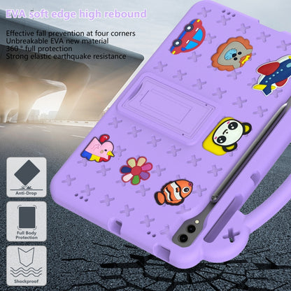 For Samsung Galaxy Tab S9 FE+ 12.4 X610N Handle Kickstand Children EVA Shockproof Tablet Case(Light Purple) - Galaxy Tab S9 FE+ by PMC Jewellery | Online Shopping South Africa | PMC Jewellery