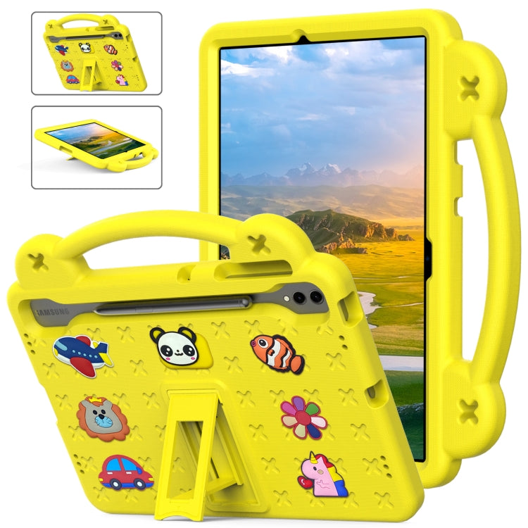 For Samsung Galaxy Tab S9+ 12.4 X810 Handle Kickstand Children EVA Shockproof Tablet Case(Yellow) - Galaxy Tab S9+ Cases by PMC Jewellery | Online Shopping South Africa | PMC Jewellery | Buy Now Pay Later Mobicred