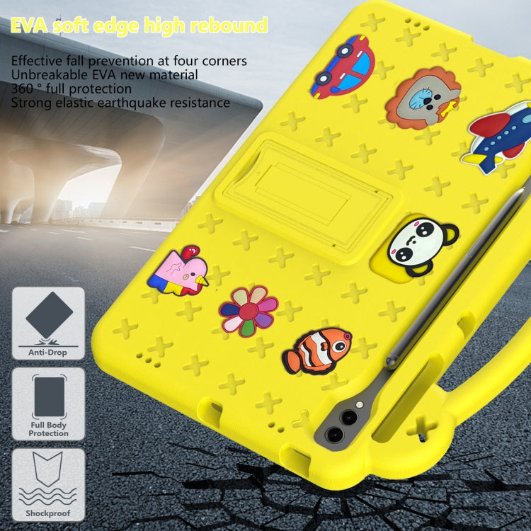 For Samsung Galaxy Tab S10+12.4 X820 Handle Kickstand Children EVA Shockproof Tablet Case(Yellow) - Tab S10+ Cases by PMC Jewellery | Online Shopping South Africa | PMC Jewellery | Buy Now Pay Later Mobicred