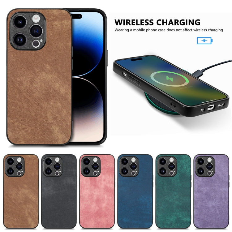 For iPhone 16e Vintage Leather PC Back Cover Phone Case(Blue) - iPhone 16e Cases by PMC TechLife | Online Shopping South Africa | PMC TechLife | Buy Now Pay Later Mobicred