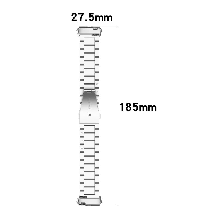 For Redmi Watch 3 Active Three Bead Stainless Steel Metal Watch Band(Black) - Watch Bands by PMC TechLife | Online Shopping South Africa | PMC TechLife