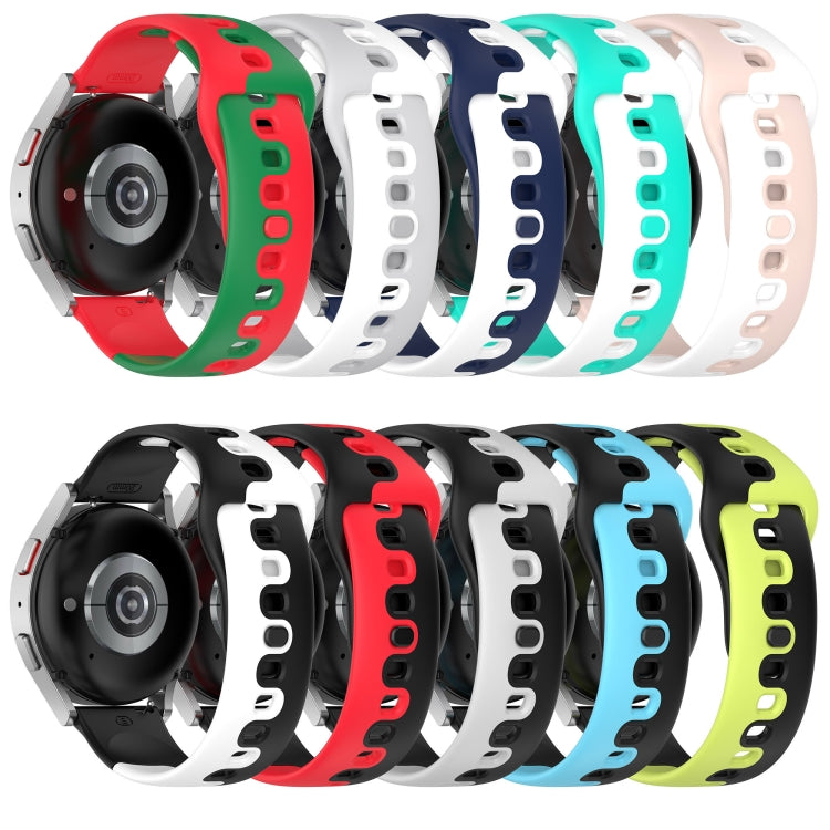 For Garmin Forerunner 265 22mm Double Color Silicone Watch Band(Black+Green) - Watch Bands by PMC TechLife | Online Shopping South Africa | PMC TechLife | Buy Now Pay Later Mobicred