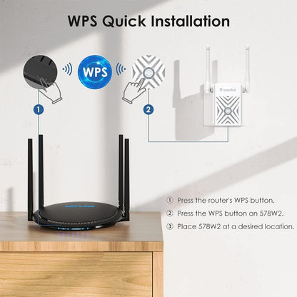 WAVLINK WN578W2 For Home Office N300 WiFi Wireless AP Repeater Signal Booster, Plug:UK Plug - Wireless Routers by WAVLINK | Online Shopping South Africa | PMC Jewellery | Buy Now Pay Later Mobicred