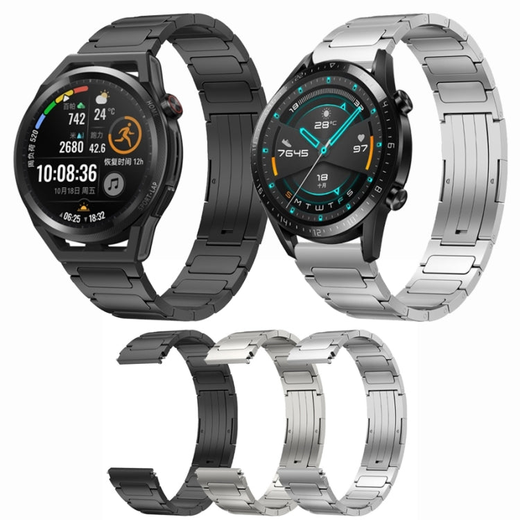 For Huawei GT2 46mm 22mm I-Shaped Titanium Alloy Watch Band(Black) - Watch Bands by PMC TechLife | Online Shopping South Africa | PMC TechLife