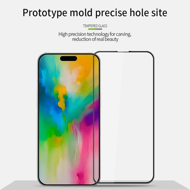 For iPhone 16 Plus PINWUYO 9H 3D Curved Full Screen Explosion-proof Tempered Glass Film(Black) - iPhone 16 Plus Tempered Glass by PINWUYO | Online Shopping South Africa | PMC Jewellery | Buy Now Pay Later Mobicred