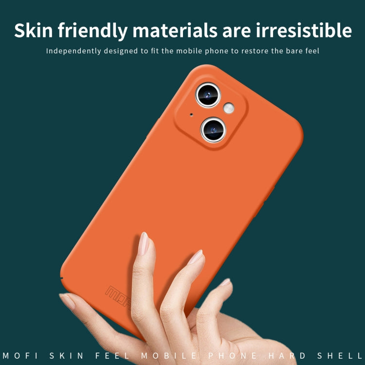 For iPhone 15 Plus MOFI Qin Series Skin Feel All-inclusive Silicone Phone Case(Orange) - iPhone 15 Plus Cases by MOFI | Online Shopping South Africa | PMC TechLife